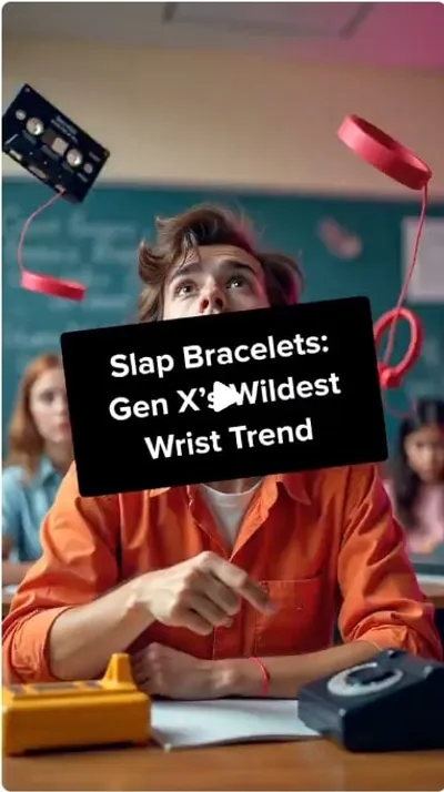 Slap Bracelets: Gen X’s Wildest Wrist Trend. #GenX #Nostalgia #SlapBracelet #RetroFashion #80sKids #90sVibes