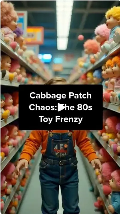 Cabbage Patch Chaos: The 80s Toy Frenzy. Remember the Cabbage Patch Kid stampedes? We survived the ultimate toy craze, birth certificates and all. #GenX #Nostalgia #CabbagePatchKids #80sToys #RetroMemories #ToyCraze